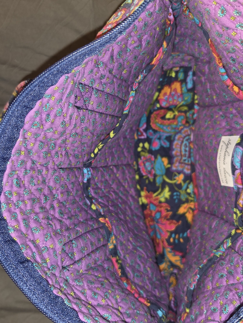 Floral Quilted Stephanie Dawn Tote Bag - French Quarter Pattern - Picture 3 of 10